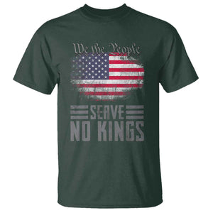 We The People Serve No Kings T Shirt Patriotic Eagle American Flag TS02 Dark Forest Green Print Your Wear