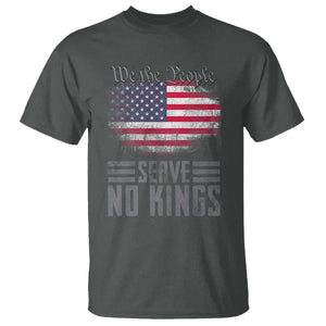 We The People Serve No Kings T Shirt Patriotic Eagle American Flag TS02 Dark Heather Print Your Wear