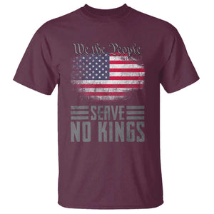 We The People Serve No Kings T Shirt Patriotic Eagle American Flag TS02 Maroon Print Your Wear