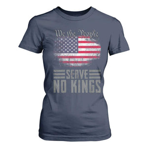 We The People Serve No Kings T Shirt For Women Patriotic Eagle American Flag TS02 Navy Print Your Wear