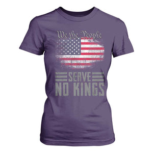 We The People Serve No Kings T Shirt For Women Patriotic Eagle American Flag TS02 Purple Print Your Wear