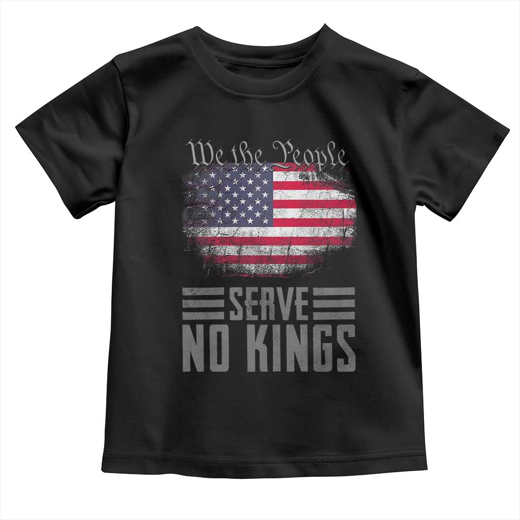 We The People Serve No Kings Toddler T Shirt Patriotic Eagle American Flag TS02 Black Print Your Wear