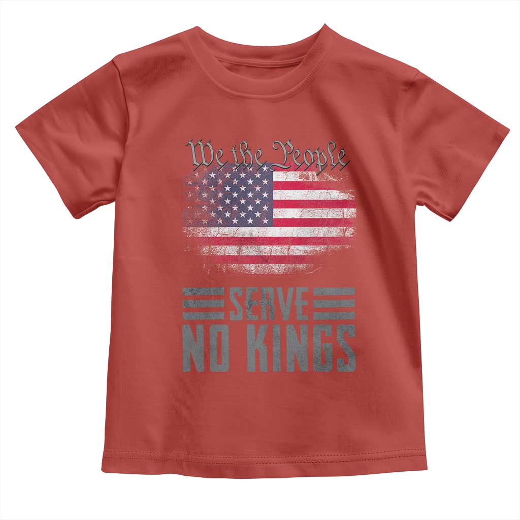 We The People Serve No Kings Toddler T Shirt Patriotic Eagle American Flag TS02 Red Print Your Wear