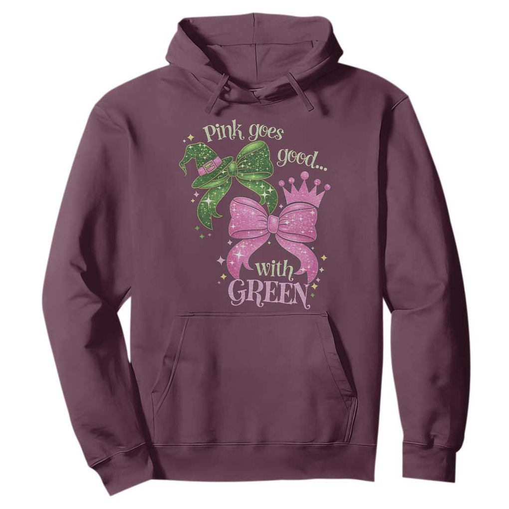 Green and Pink Coquette Bow Hoodie Pink Goes Good With Green TS02 Maroon Print Your Wear