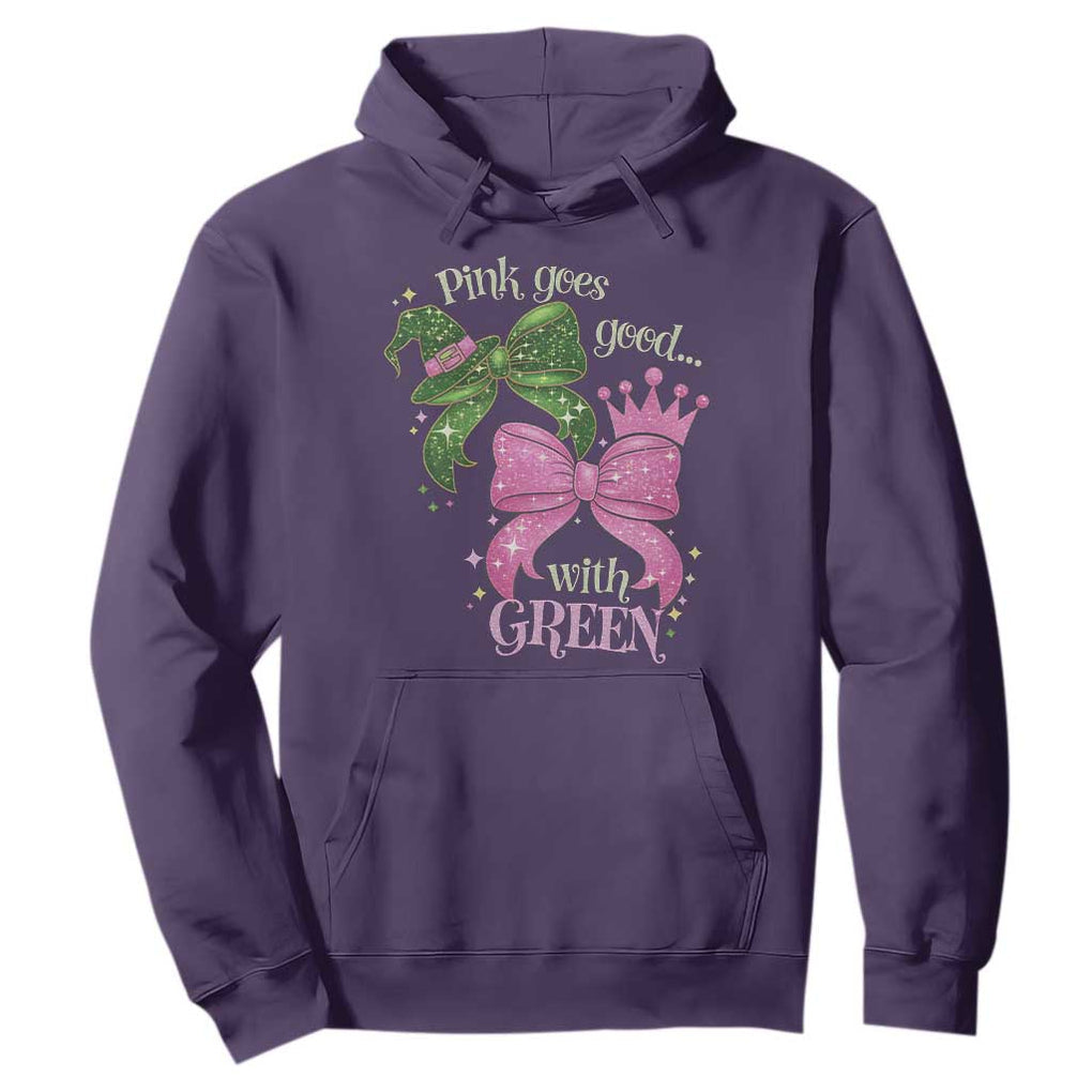 Green and Pink Coquette Bow Hoodie Pink Goes Good With Green TS02 Purple Print Your Wear