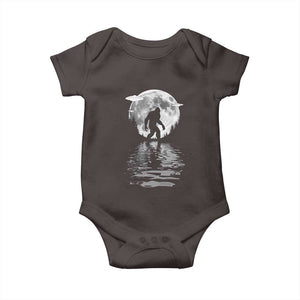 Bigfoot Baby Onesie Sasquatch Under The Moon Cryptid TS02 Dark Chocolate Print Your Wear