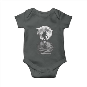 Bigfoot Baby Onesie Sasquatch Under The Moon Cryptid TS02 Dark Heather Print Your Wear