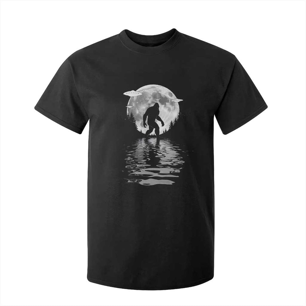 Bigfoot T Shirt For Kid Sasquatch Under The Moon Cryptid TS02 Black Print Your Wear
