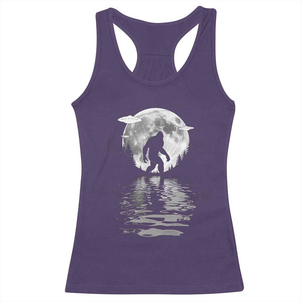 Bigfoot Racerback Tank Top Sasquatch Under The Moon Cryptid TS02 Purple Print Your Wear