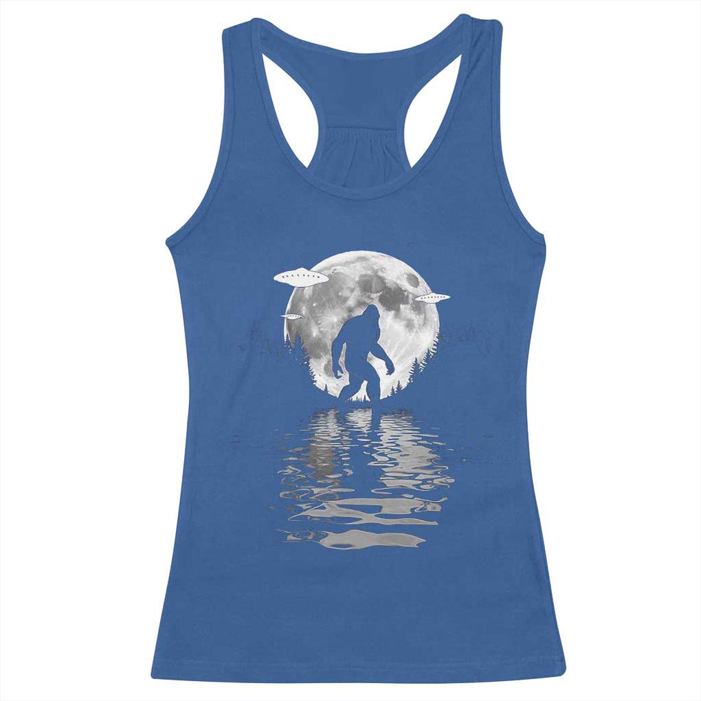 Bigfoot Racerback Tank Top Sasquatch Under The Moon Cryptid TS02 Royal Blue Print Your Wear