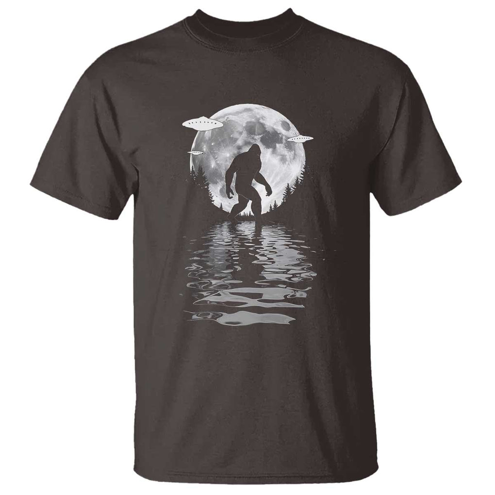 Bigfoot T Shirt Sasquatch Under The Moon Cryptid TS02 Dark Chocolate Print Your Wear