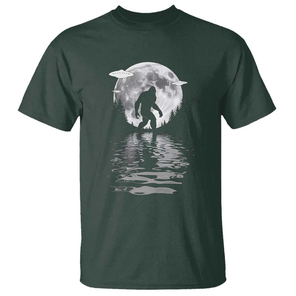Bigfoot T Shirt Sasquatch Under The Moon Cryptid TS02 Dark Forest Green Print Your Wear