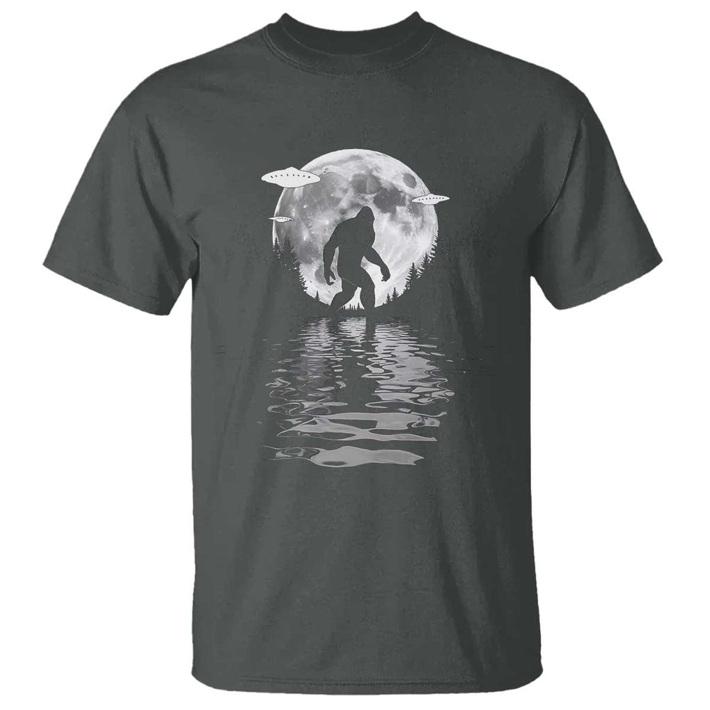 Bigfoot T Shirt Sasquatch Under The Moon Cryptid TS02 Dark Heather Print Your Wear