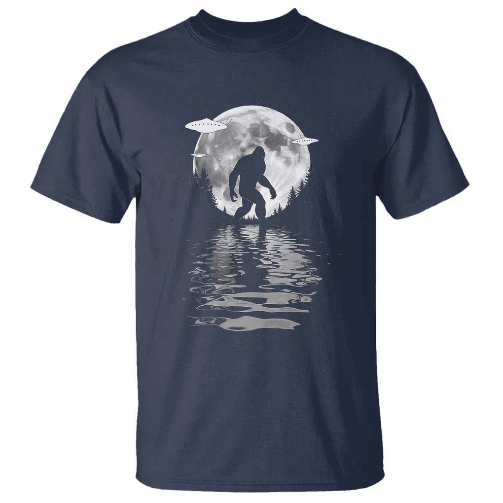 Bigfoot T Shirt Sasquatch Under The Moon Cryptid TS02 Navy Print Your Wear