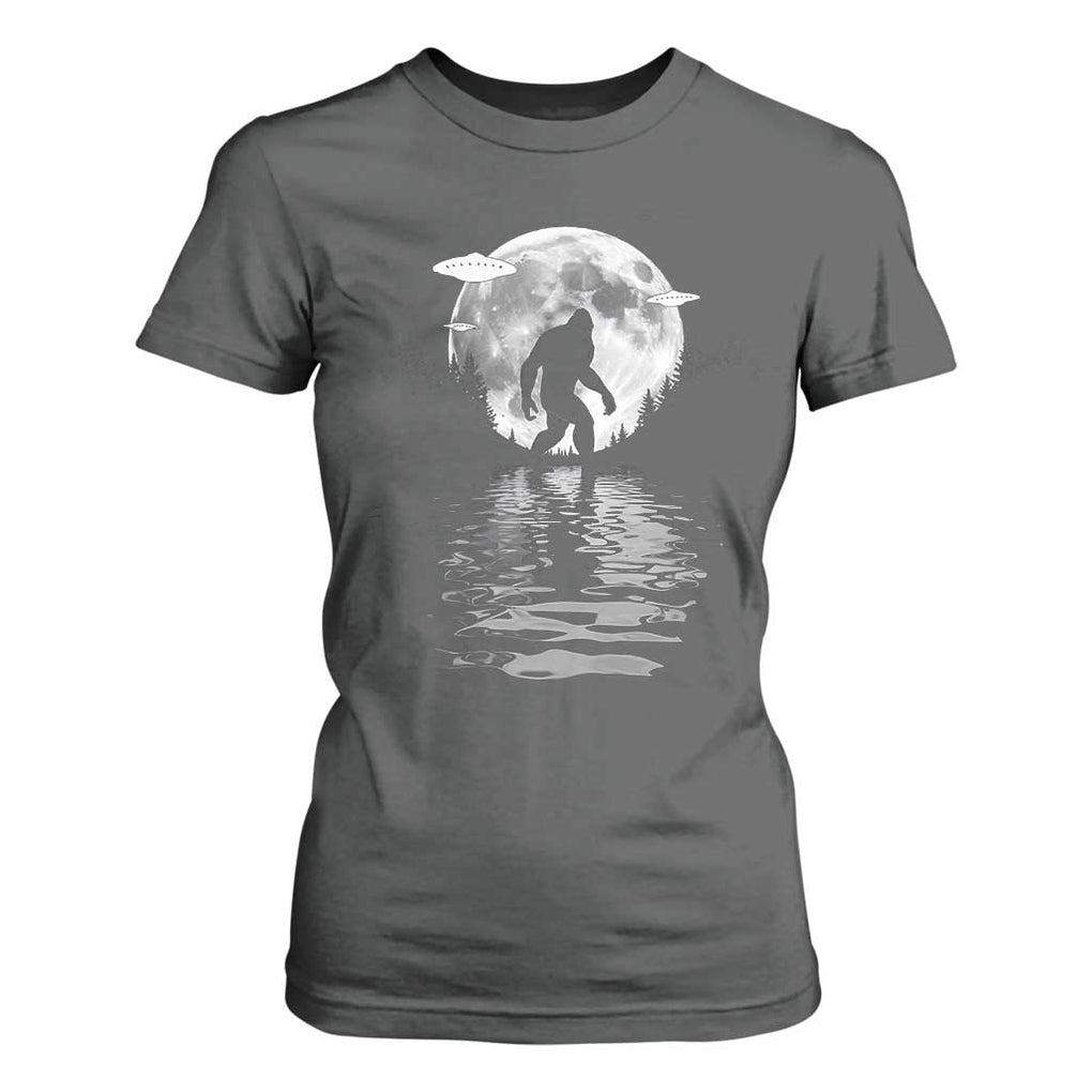 Bigfoot T Shirt For Women Sasquatch Under The Moon Cryptid TS02 Dark Heather Print Your Wear