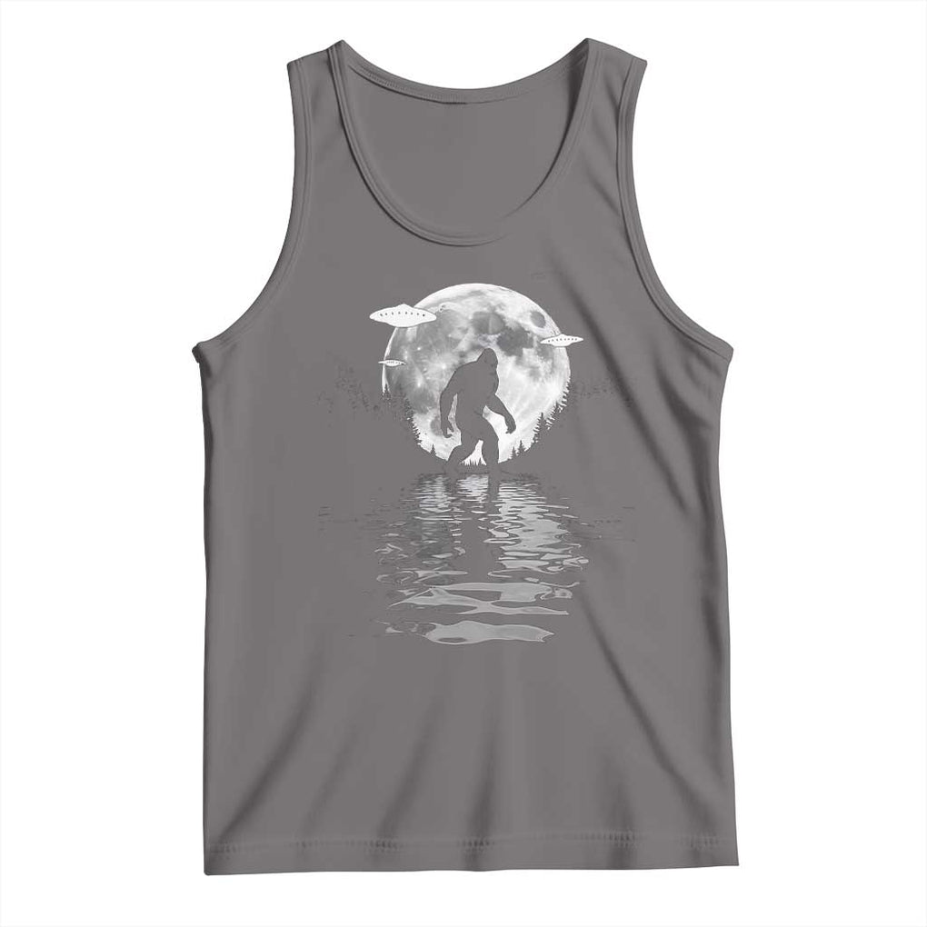 Bigfoot Tank Top Sasquatch Under The Moon Cryptid TS02 Deep Heather Print Your Wear