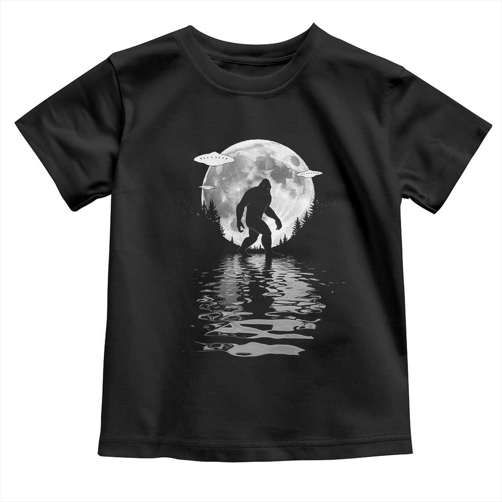 Bigfoot Toddler T Shirt Sasquatch Under The Moon Cryptid TS02 Black Print Your Wear