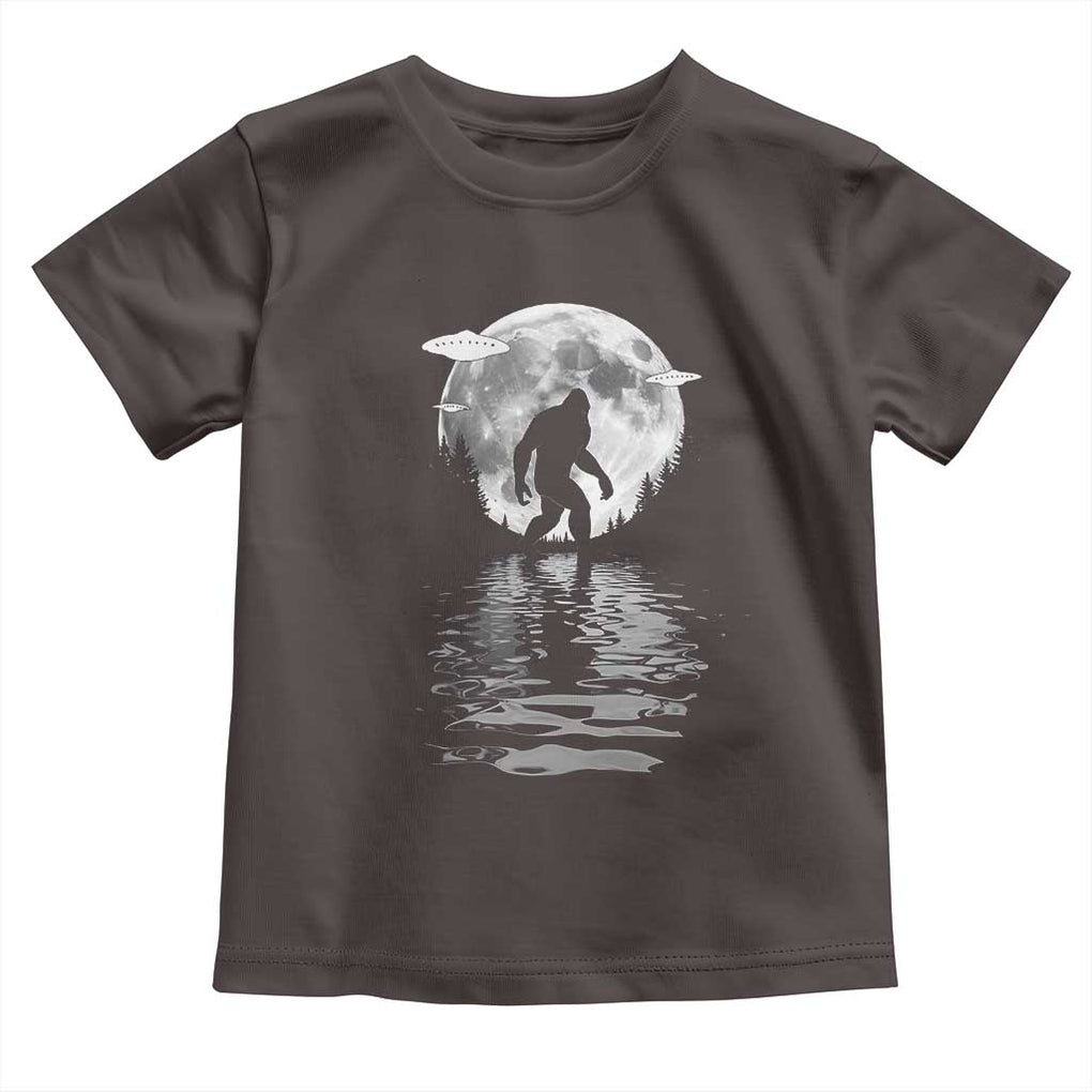 Bigfoot Toddler T Shirt Sasquatch Under The Moon Cryptid TS02 Dark Chocolate Print Your Wear