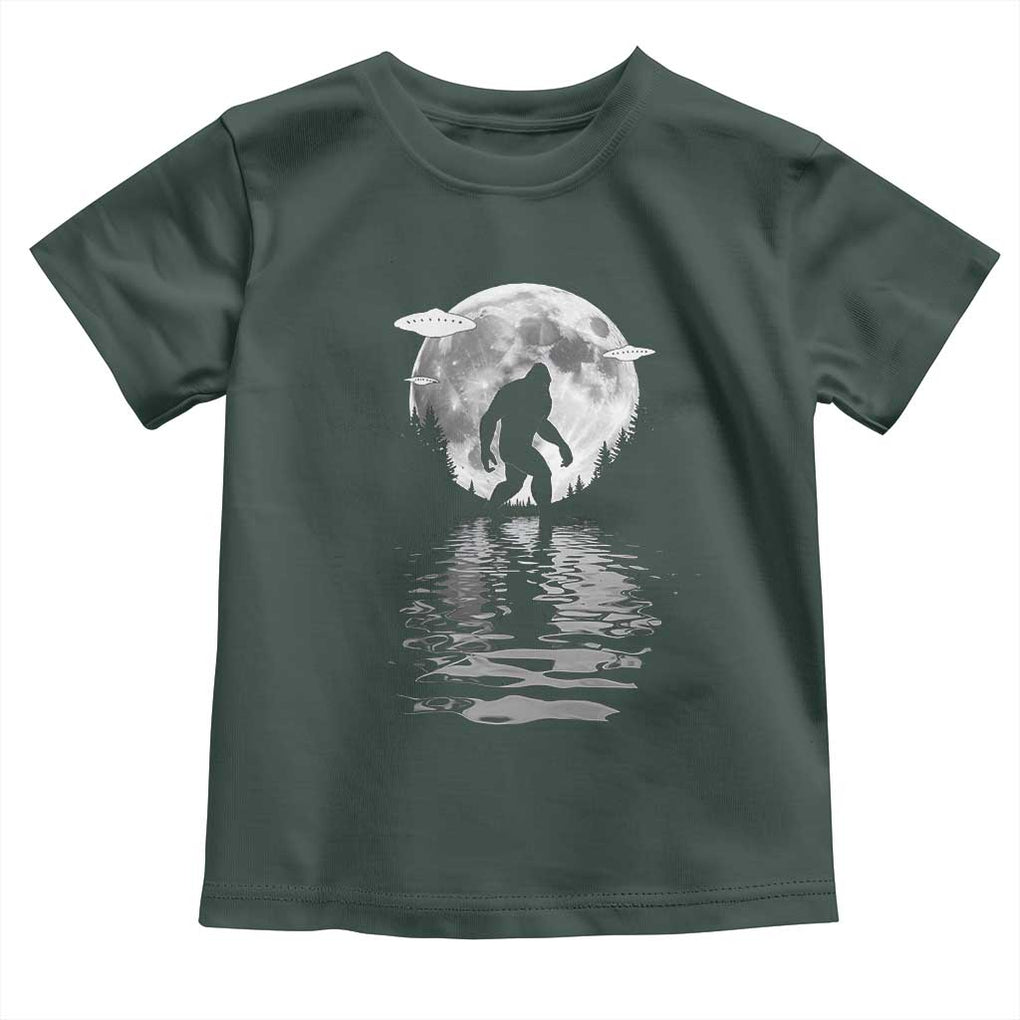 Bigfoot Toddler T Shirt Sasquatch Under The Moon Cryptid TS02 Dark Forest Green Print Your Wear