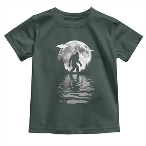 Bigfoot Toddler T Shirt Sasquatch Under The Moon Cryptid TS02 Dark Forest Green Print Your Wear
