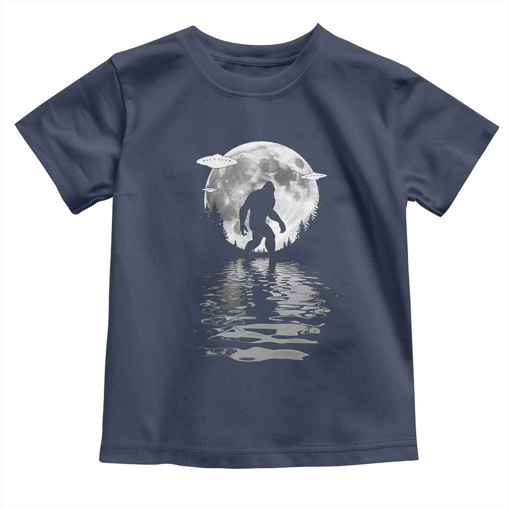 Bigfoot Toddler T Shirt Sasquatch Under The Moon Cryptid TS02 Navy Print Your Wear