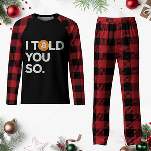 Funny Bitcoin Plaid Pajama Set Bitcoin I Told You So Funny BTC Crypto Cryptocurrency Trader TS02 Buffalo Plaid Print Your Wear