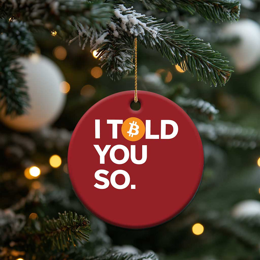 Funny Bitcoin Christmas Ornament Bitcoin I Told You So Funny BTC Crypto  Cryptocurrency Trader - PrintYourWear - Print Your Wear