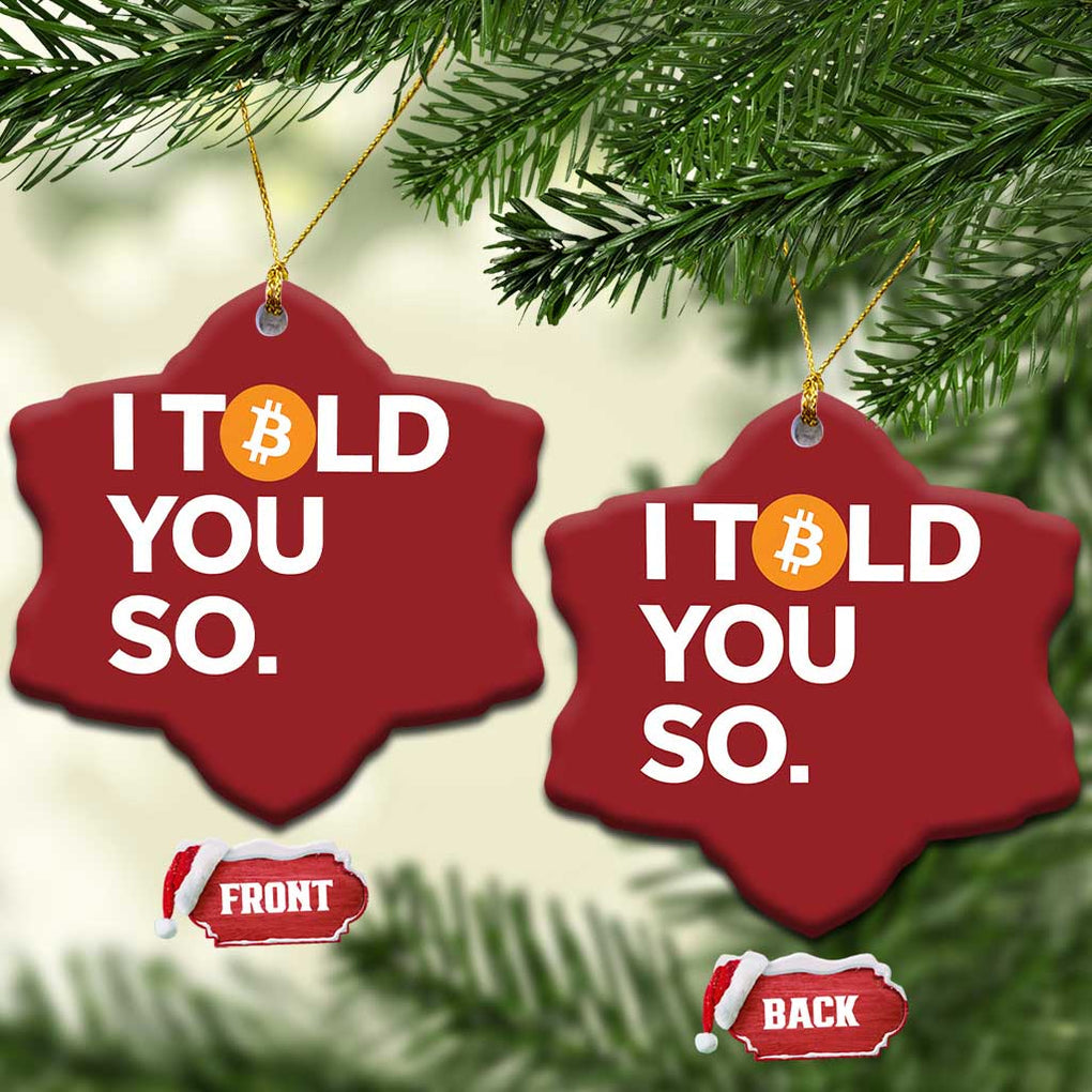 Funny Bitcoin Christmas Ornament Bitcoin I Told You So Funny BTC Crypto  Cryptocurrency Trader - PrintYourWear - Print Your Wear