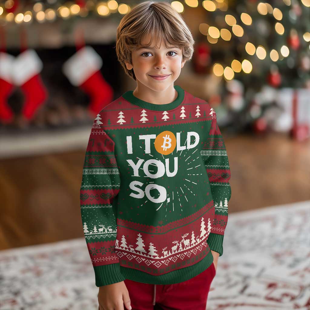 Funny Bitcoin Ugly Christmas Sweater Bitcoin I Told You So Funny BTC Crypto Cryptocurrency Trader TS02 Christmas Print Your Wear