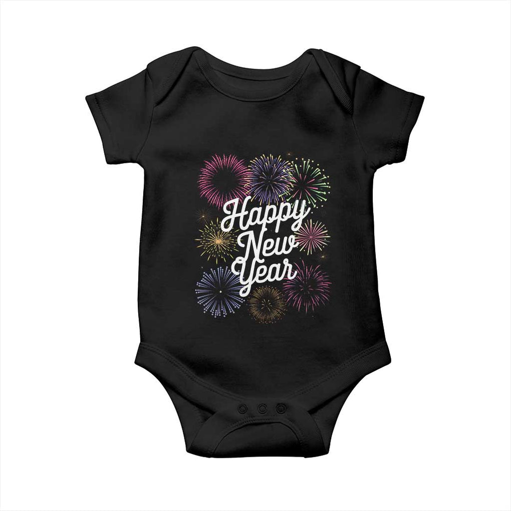 Happy New Year 2025 Baby Onesie Fireworks Party Supplies Family Matching TS02 Black Print Your Wear