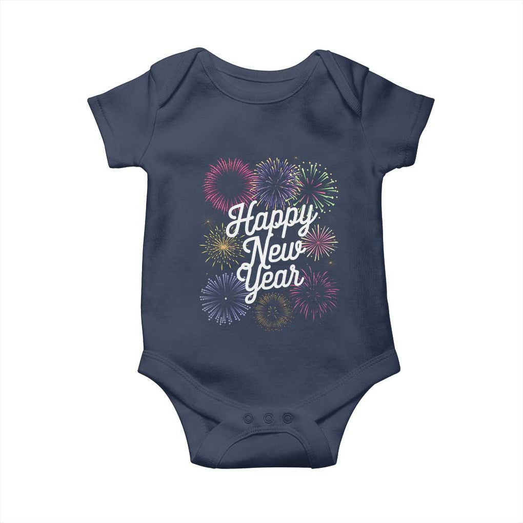 Happy New Year 2025 Baby Onesie Fireworks Party Supplies Family Matching TS02 Navy Print Your Wear