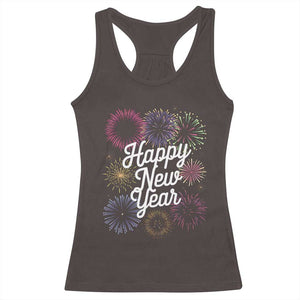 Happy New Year 2025 Racerback Tank Top Fireworks Party Supplies Family Matching TS02 Dark Chocolate Print Your Wear