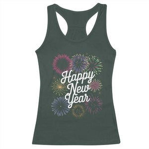 Happy New Year 2025 Racerback Tank Top Fireworks Party Supplies Family Matching TS02 Dark Forest Green Print Your Wear