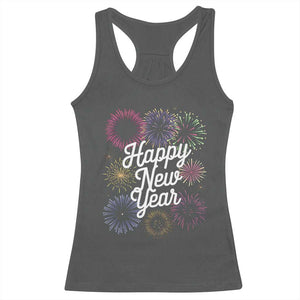 Happy New Year 2025 Racerback Tank Top Fireworks Party Supplies Family Matching TS02 Dark Heather Print Your Wear
