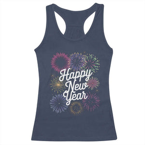 Happy New Year 2025 Racerback Tank Top Fireworks Party Supplies Family Matching TS02 Navy Print Your Wear