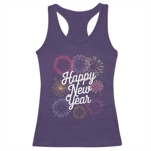 Happy New Year 2025 Racerback Tank Top Fireworks Party Supplies Family Matching TS02 Purple Print Your Wear