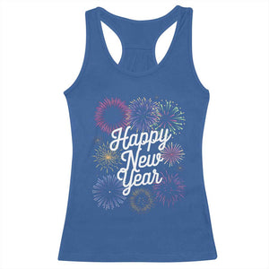 Happy New Year 2025 Racerback Tank Top Fireworks Party Supplies Family Matching TS02 Royal Blue Print Your Wear