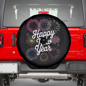 Happy New Year 2025 Spare Tire Cover Fireworks Party Supplies Family Matching TS02 Black Print Your Wear