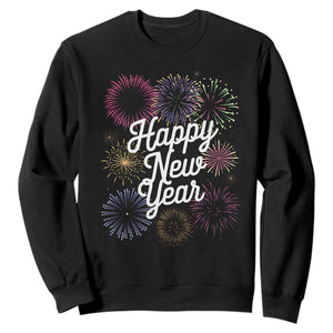 Happy New Year 2025 Sweatshirt Fireworks Party Supplies Family Matching TS02 Black Print Your Wear