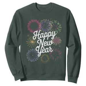 Happy New Year 2025 Sweatshirt Fireworks Party Supplies Family Matching TS02 Dark Forest Green Print Your Wear