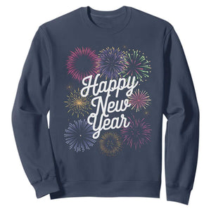 Happy New Year 2025 Sweatshirt Fireworks Party Supplies Family Matching TS02 Navy Print Your Wear