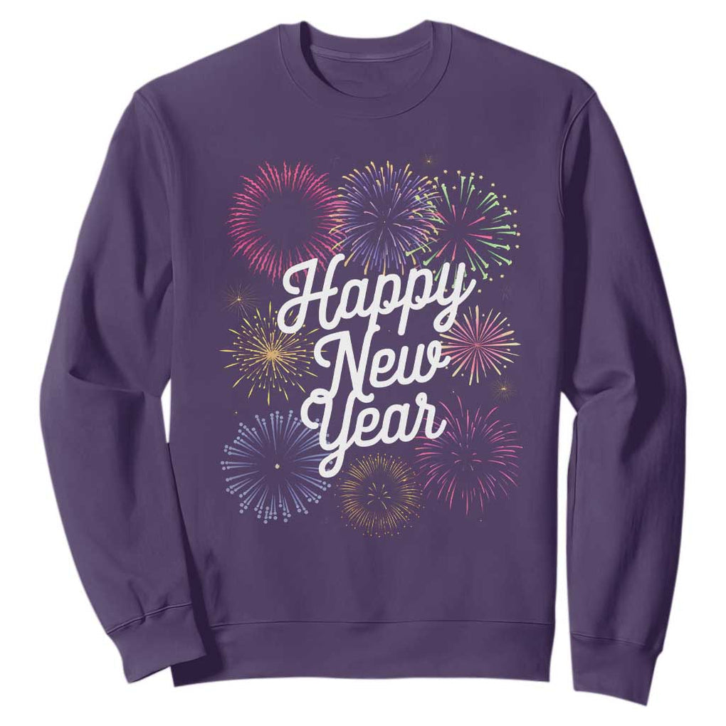 Happy New Year 2025 Sweatshirt Fireworks Party Supplies Family Matching TS02 Purple Print Your Wear