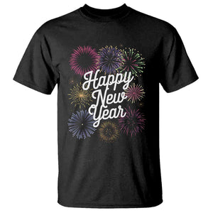 Happy New Year 2025 T Shirt Fireworks Party Supplies Family Matching TS02 Black Print Your Wear