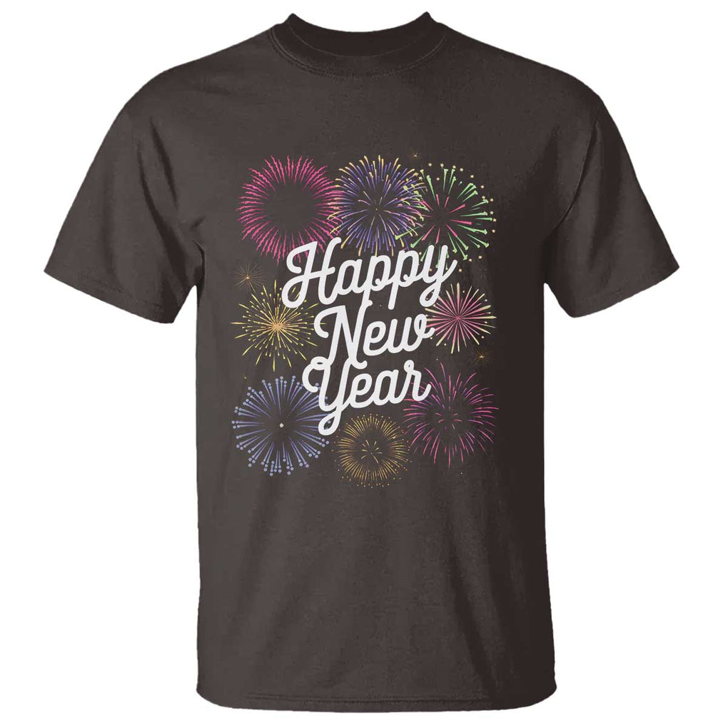 Happy New Year 2025 T Shirt Fireworks Party Supplies Family Matching TS02 Dark Chocolate Print Your Wear