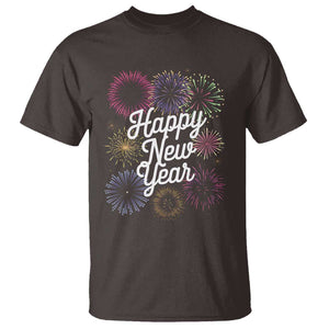 Happy New Year 2025 T Shirt Fireworks Party Supplies Family Matching TS02 Dark Chocolate Print Your Wear