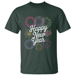Happy New Year 2025 T Shirt Fireworks Party Supplies Family Matching TS02 Dark Forest Green Print Your Wear