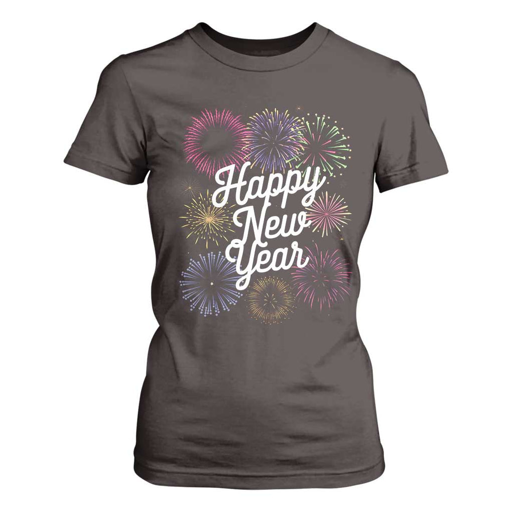 Happy New Year 2025 T Shirt For Women Fireworks Party Supplies Family Matching TS02 Dark Chocolate Print Your Wear