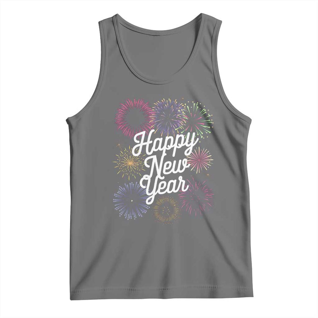 Happy New Year 2025 Tank Top Fireworks Party Supplies Family Matching TS02 Black Heather Print Your Wear