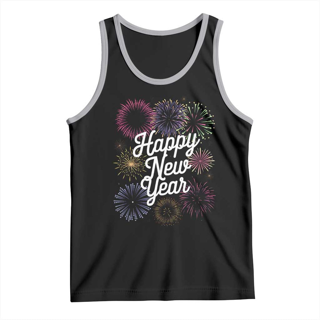 Happy New Year 2025 Tank Top Fireworks Party Supplies Family Matching TS02 Black Athletic Heather Print Your Wear