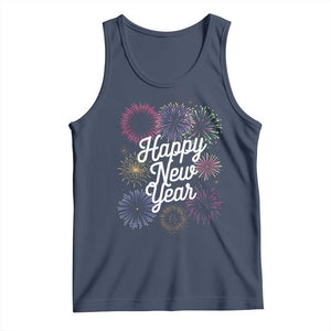 Happy New Year 2025 Tank Top Fireworks Party Supplies Family Matching TS02 Navy Print Your Wear